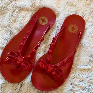 BCBG Red flip flops